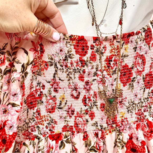 Ballon sleeves prairie floral boho dress w shabby chic country feel - Picture 8 of 11